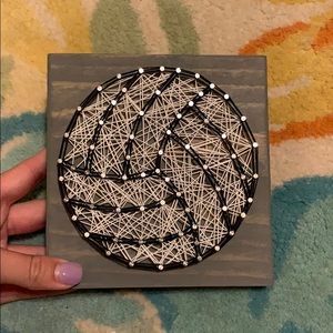 volleyball wood and string decor
